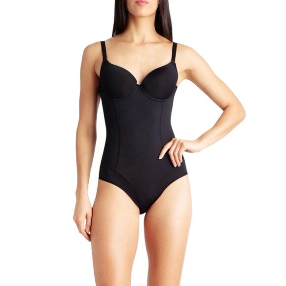 NWT Nicole Miller Scuba Shaping Bodysuit M Black - Picture 13 of 13